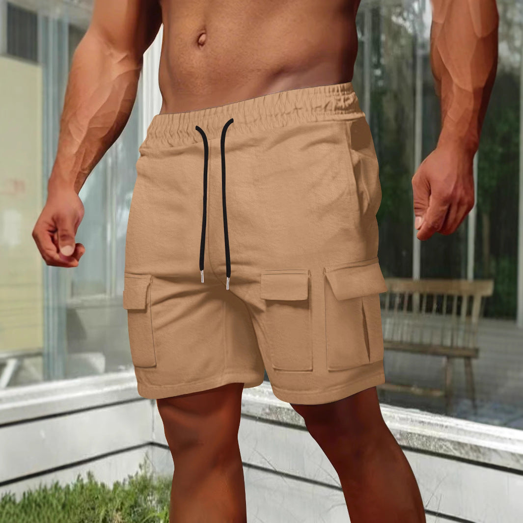Heren Cargo Shorts – Relaxed Fit – Ademend Materiaal – Elastische Taille – Zijzakken