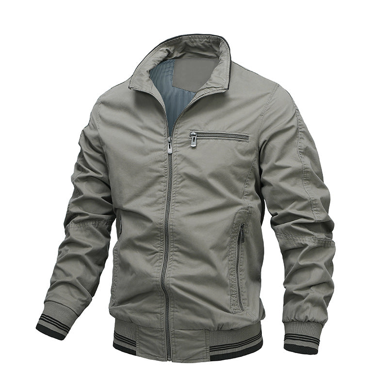 Heren Jack – Regular Fit – Katoen – Ritssluiting – Opstaande Kraag – Zakken