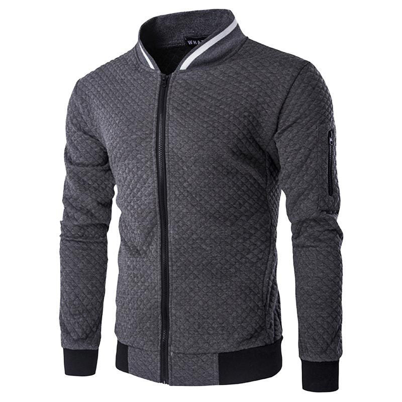 Heren Sweatvest Cardigan – Slim Fit – Gewatteerd – Ritsluiting – Mouwzak