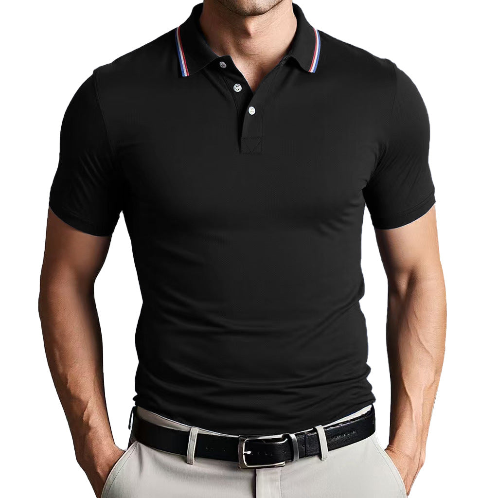 Heren Poloshirt – Slank Pasvorm – Ademend Comfort – Korte Mouwen Atletische Stijl