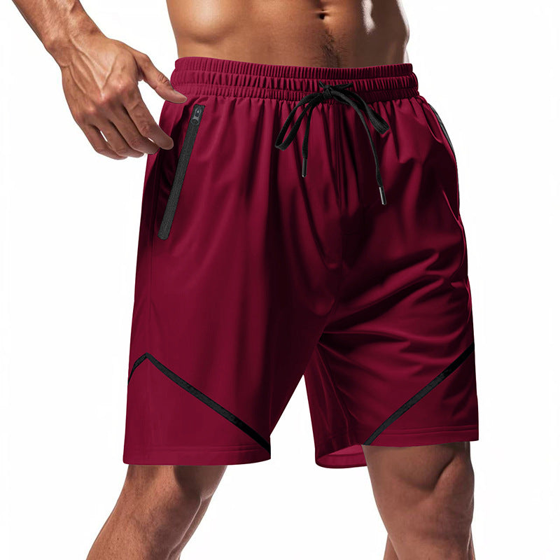 Heren Sportshort – Sneldrogend – Losse Pasvorm – Kniehoogte – Ritszakken – Trekkoord