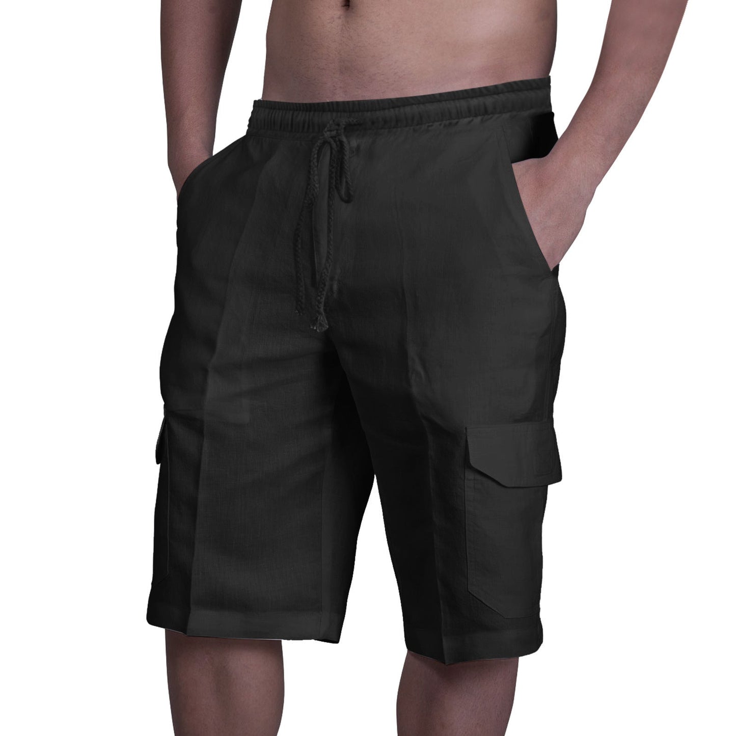 Heren cargo short – Relaxed fit – Ademend materiaal – Flapzakken – Elastische tailleband