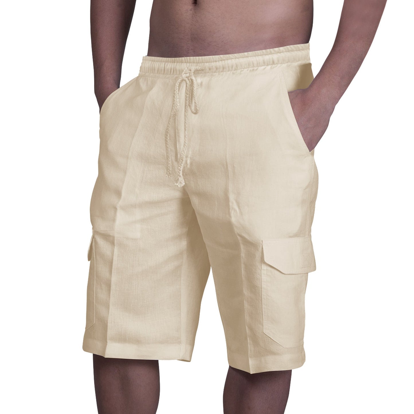 Heren cargo short – Relaxed fit – Ademend materiaal – Flapzakken – Elastische tailleband
