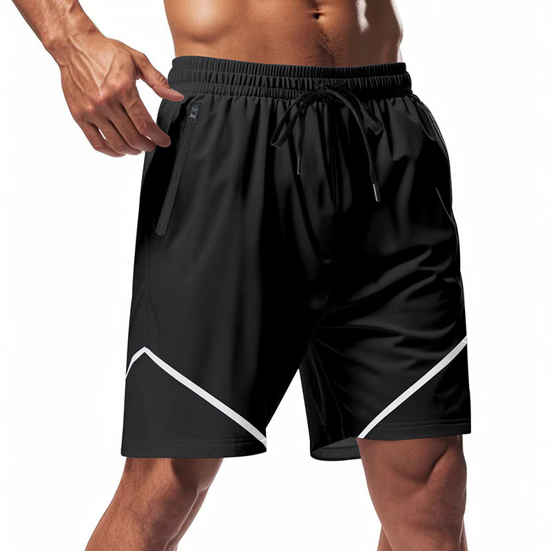 Heren Sportshort – Sneldrogend – Losse Pasvorm – Kniehoogte – Ritszakken – Trekkoord