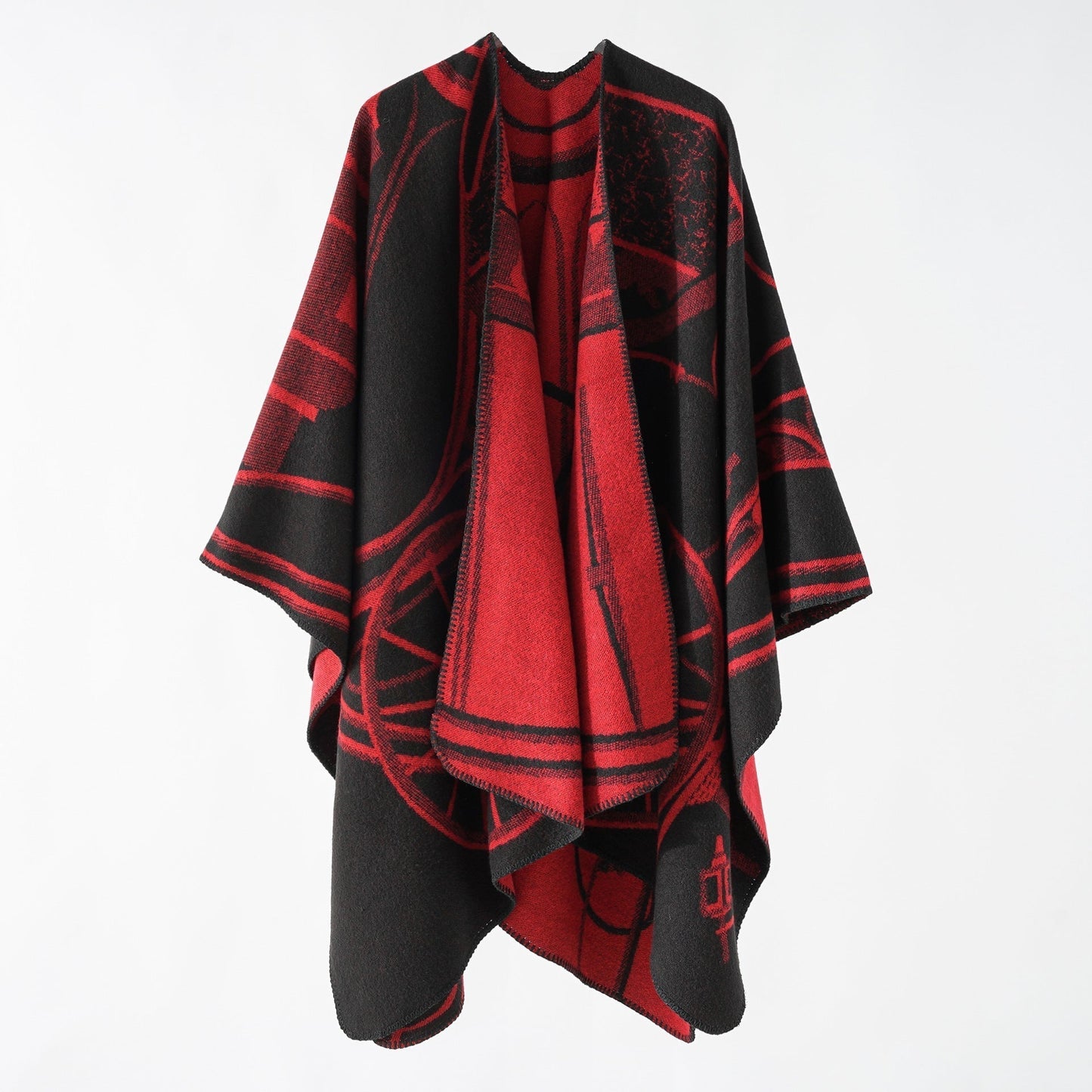 Giana | Gedessineerde Open Poncho