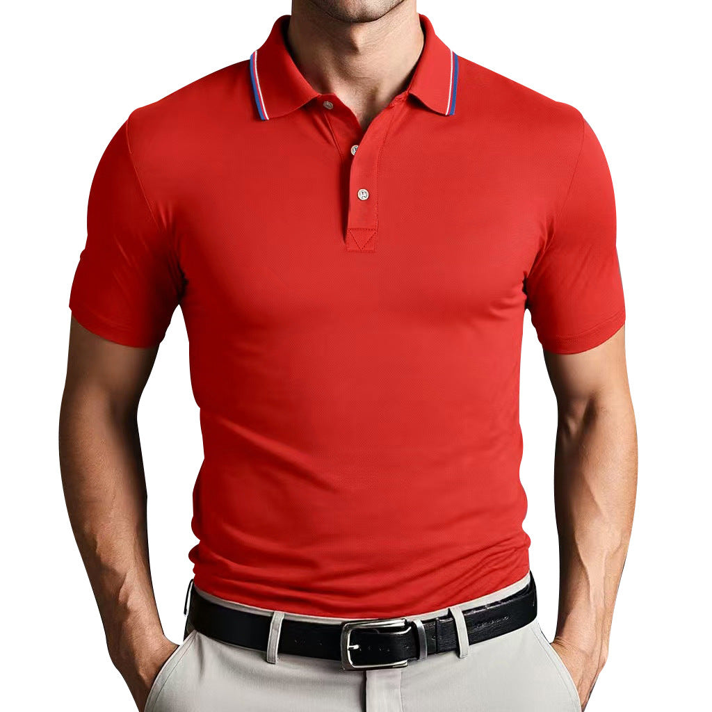 Heren Poloshirt – Slank Pasvorm – Ademend Comfort – Korte Mouwen Atletische Stijl