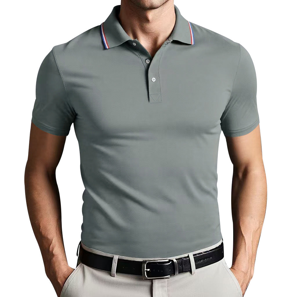 Heren Poloshirt – Slank Pasvorm – Ademend Comfort – Korte Mouwen Atletische Stijl