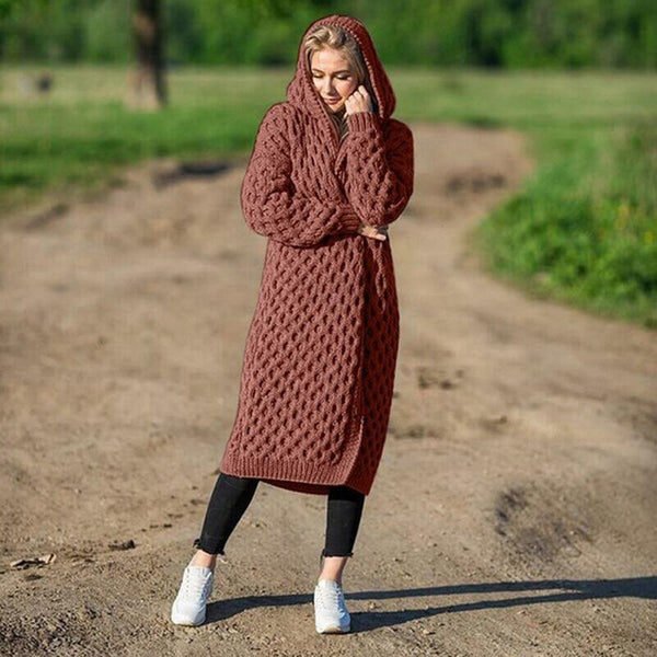 Mavis | Lange Gebreide Hoodie