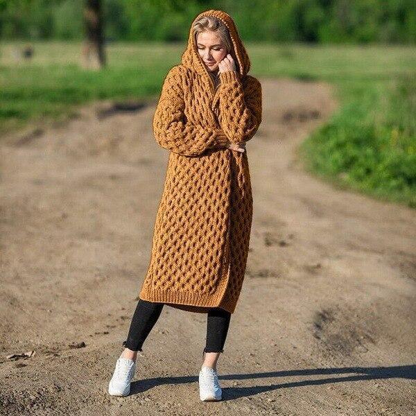 Mavis | Lange Gebreide Hoodie