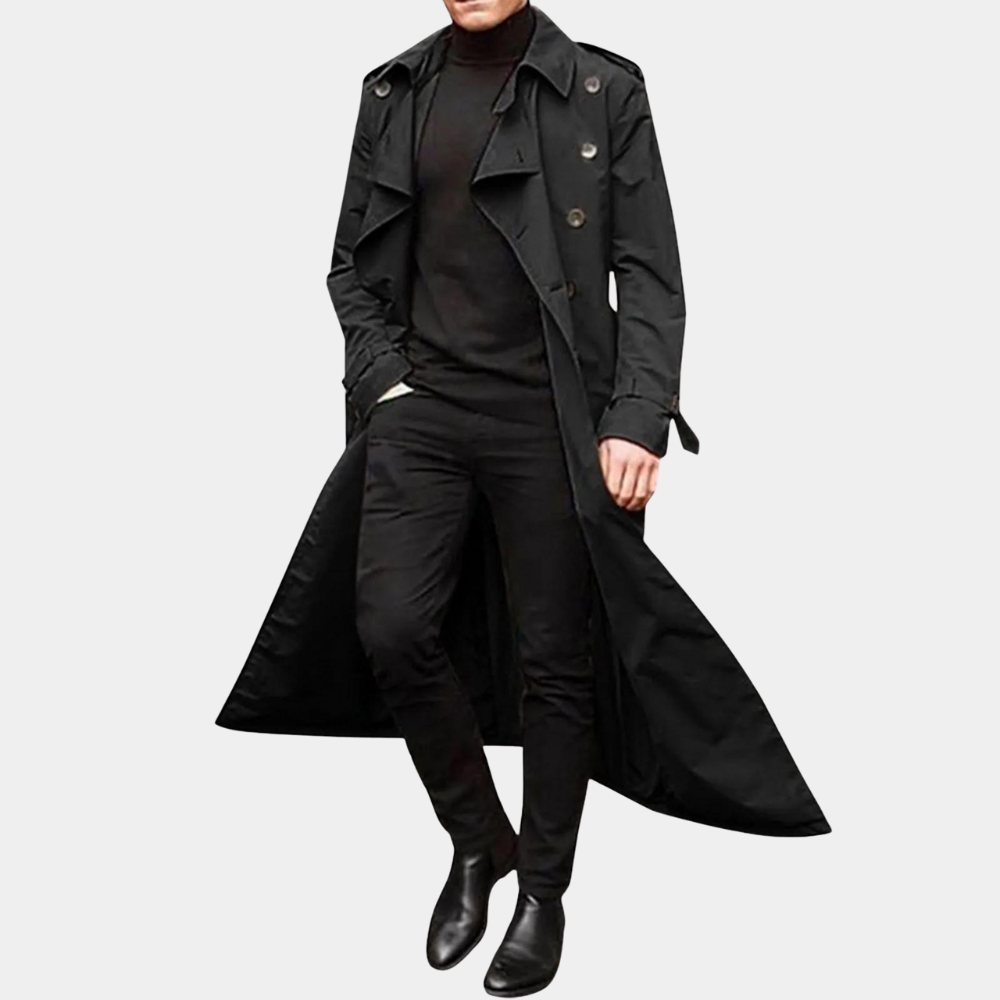 Heren trenchcoat – Getailleerd model – Katoen – Dubbelrijig met ceintuur