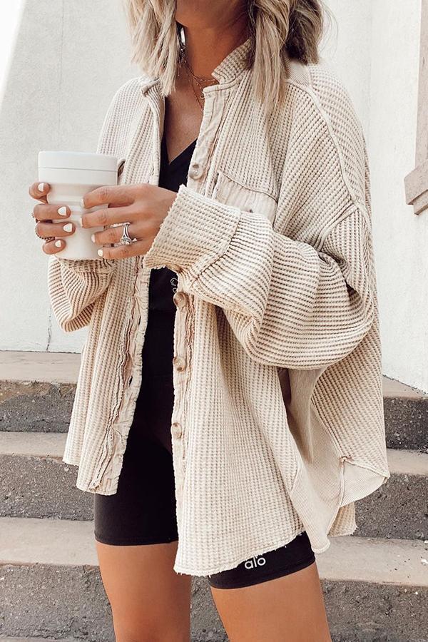 Alexie | Casual Oversized Geribde Jas