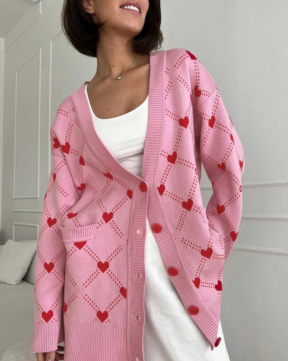 Kalin | Hartjes Patroon Vest