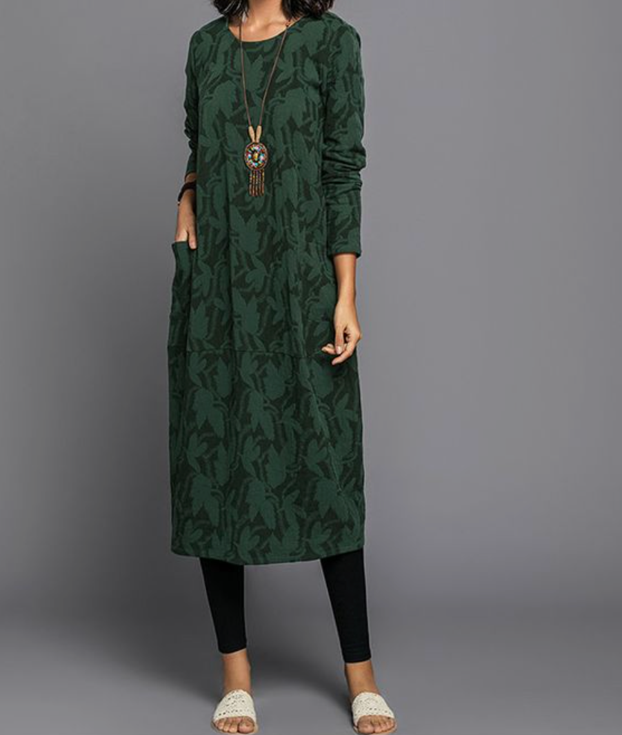 Alice | Elegante Groene Midi Jurk