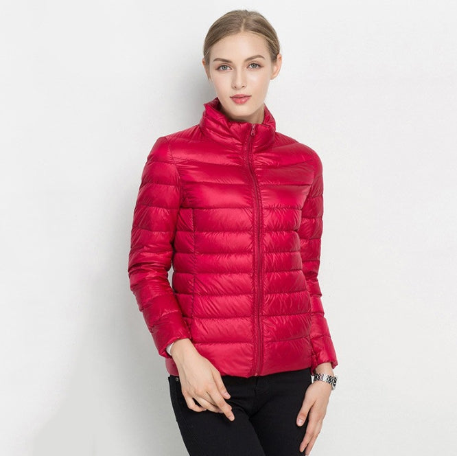 Dames Jas – Slim Fit – Lichtgewicht Gewatteerd – Hoge Kraag – Heuplengte