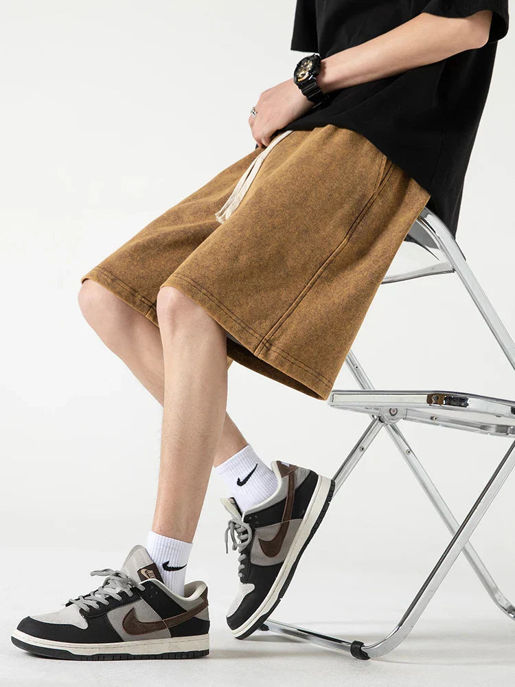 Heren Shorts – Relaxte Pasvorm – Ademend Textiel – Trekkoord