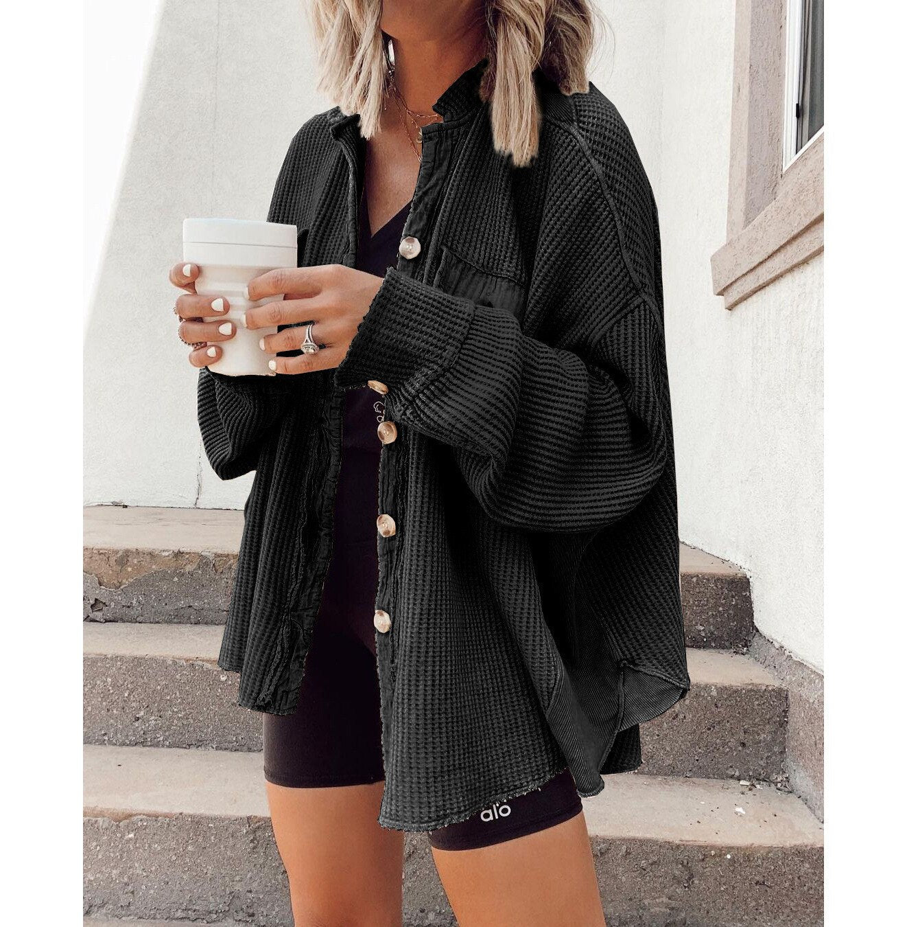 Alexie | Casual Oversized Geribde Jas