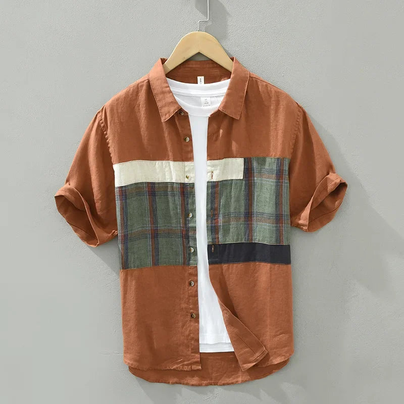 Malden | Casual Patchwork Overhemd