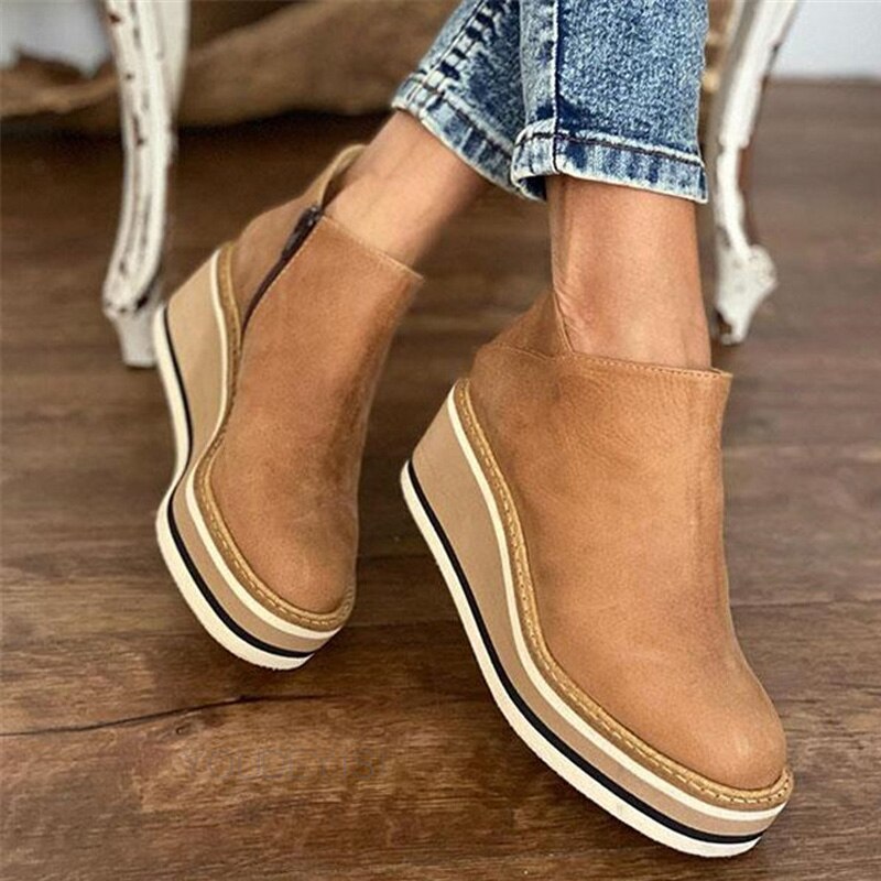 Merriane | Trendy Enkelhoge Plateau Schoenen