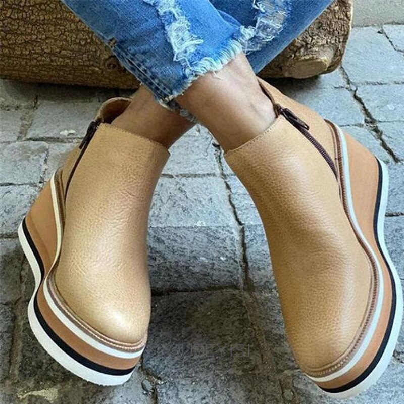 Merriane | Trendy Enkelhoge Plateau Schoenen