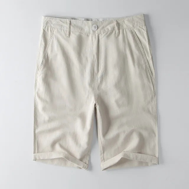 Heren Korte Broek – Relaxte pasvorm – Natuurlijke Stoffen – Tot Knie – Met Zakken