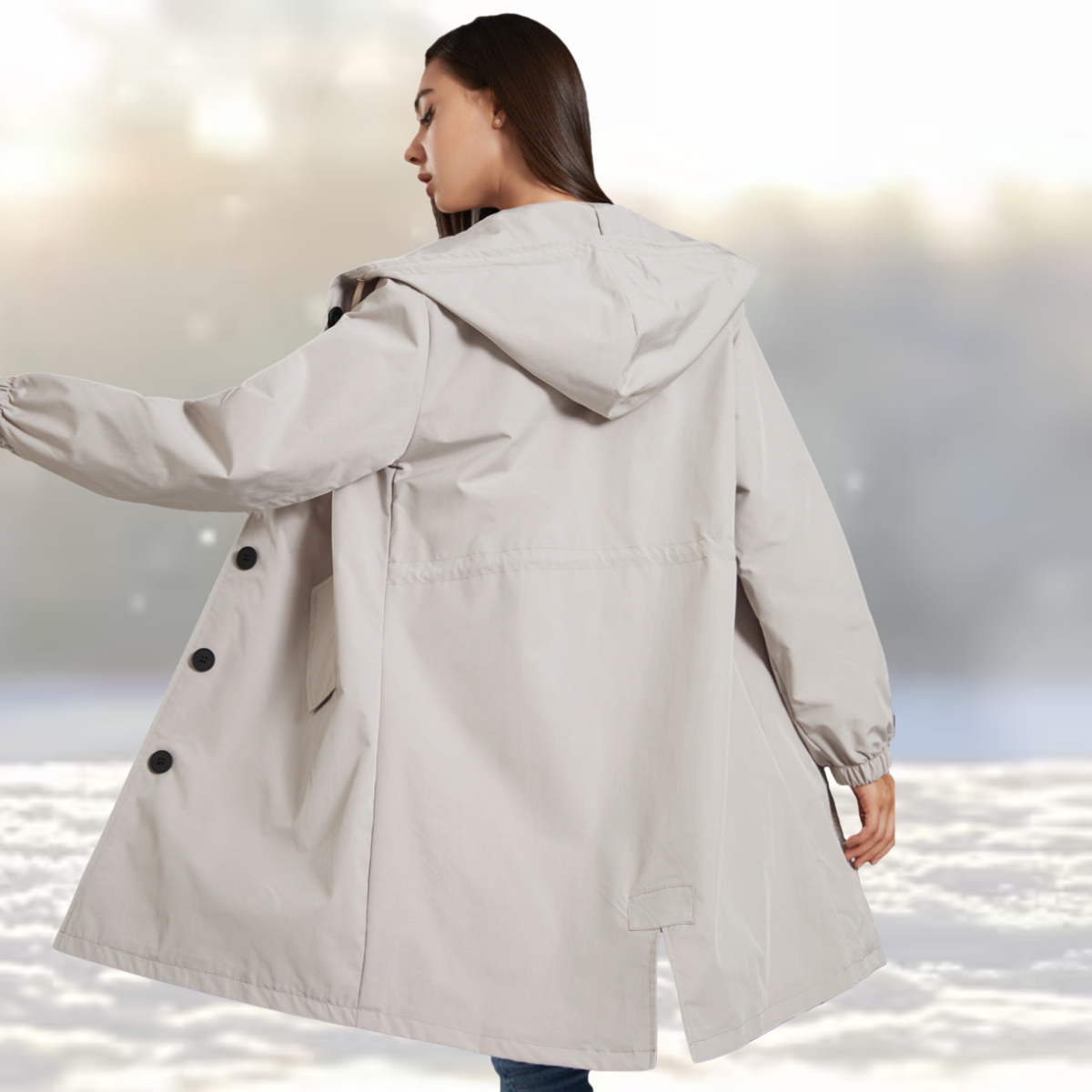 Anneka | Waterdichte Trench Met Capuchon