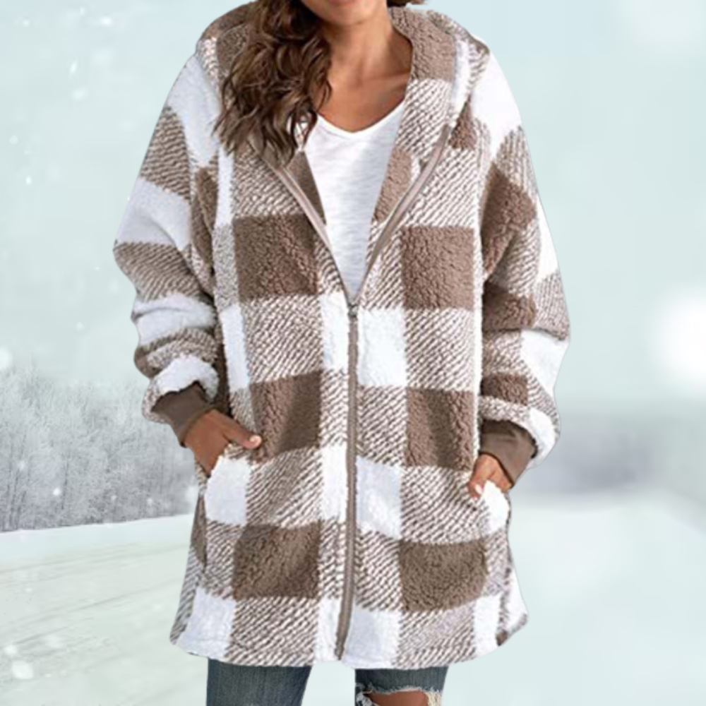 Ardys | Warme Hooded Geruite Jas