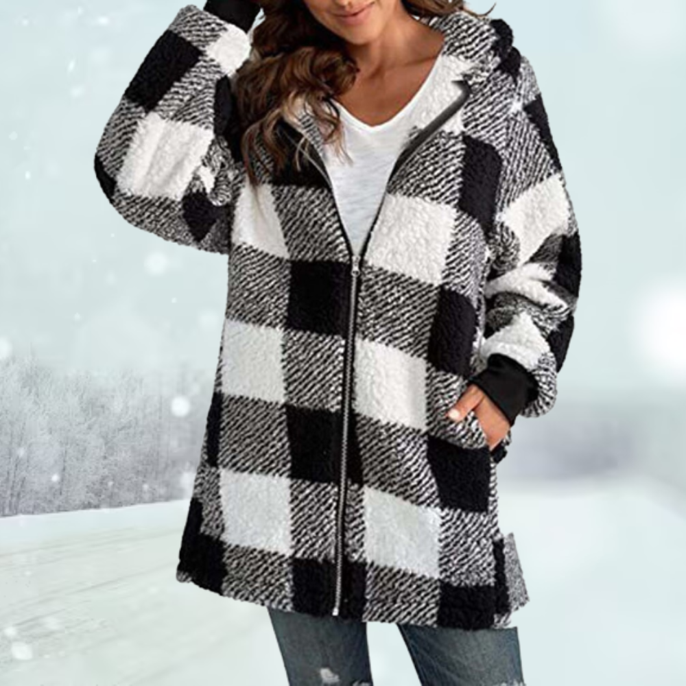 Ardys | Warme Hooded Geruite Jas