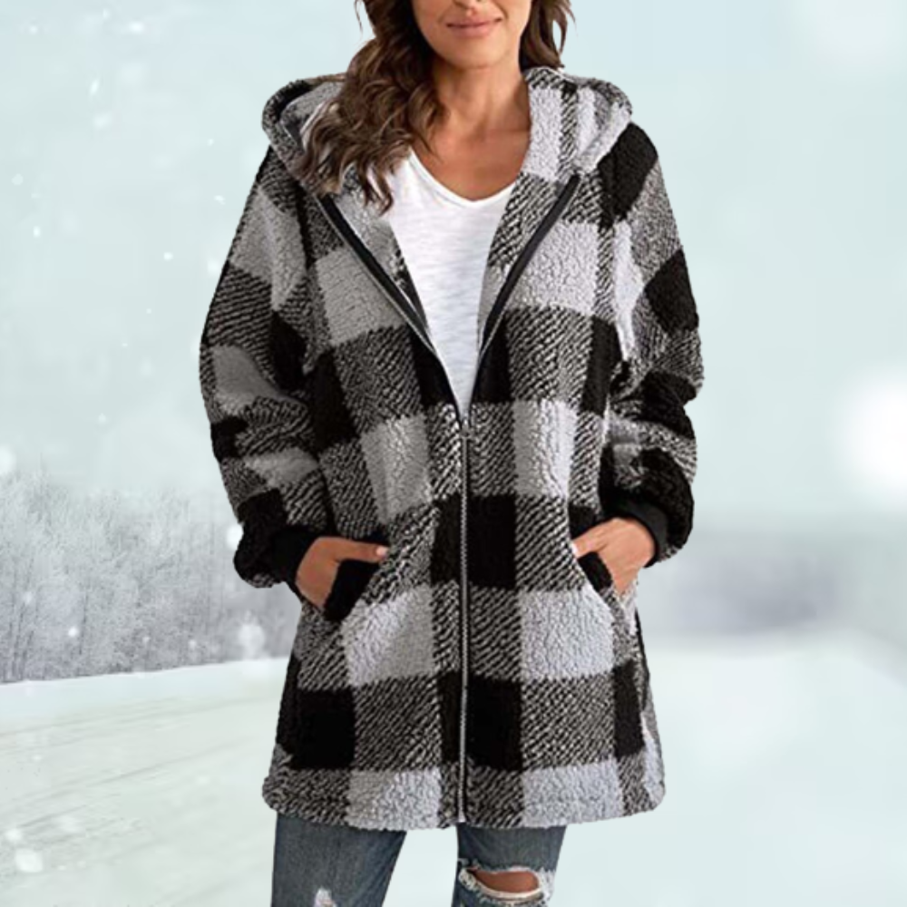Ardys | Warme Hooded Geruite Jas