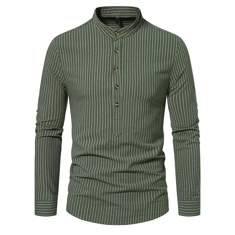 Elioz | Gestreept Henley Shirt