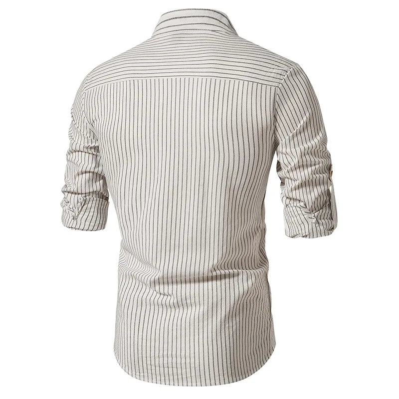 Elioz | Gestreept Henley Shirt