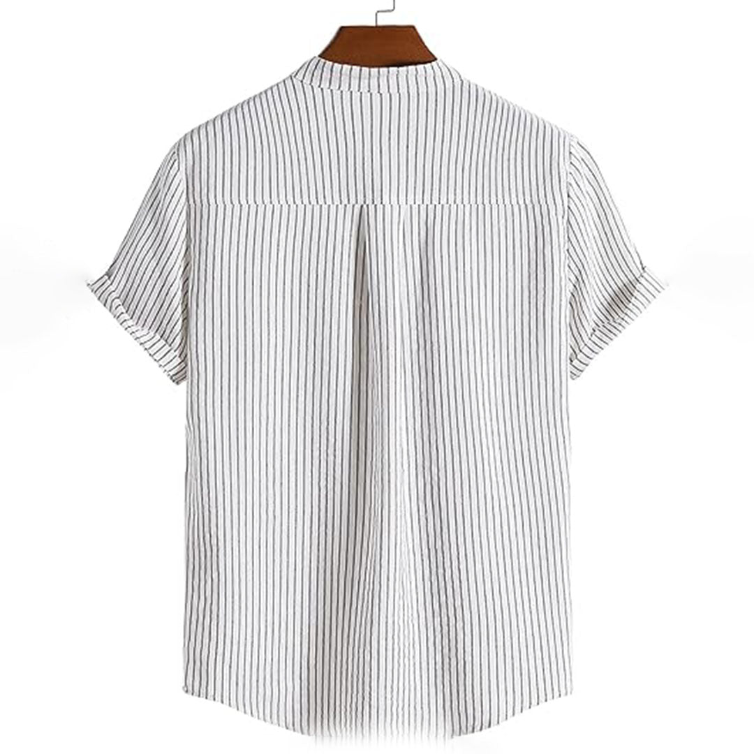 Mael | Comfortabele Gestreept Henley Overhemd
