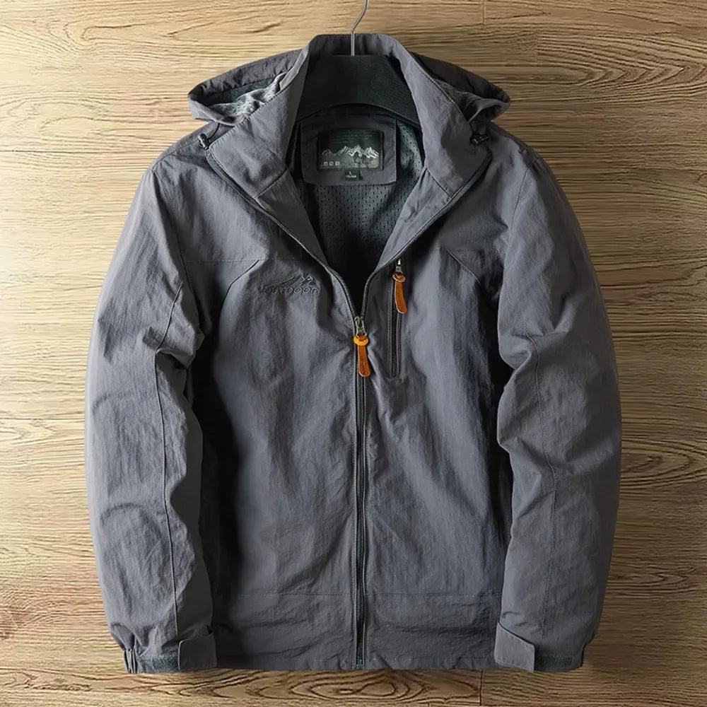 Heren Outdoor Jas – Waterdicht Ademend – Regular Fit – Capuchon met Ritssluiting
