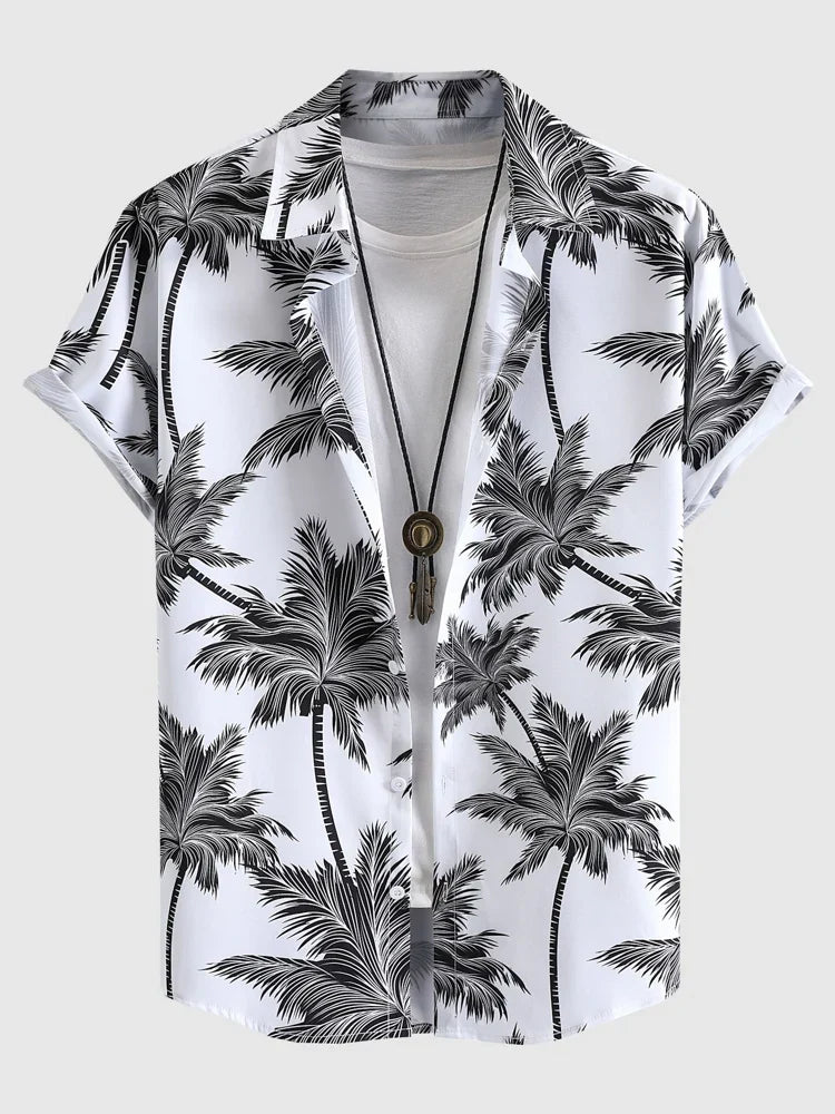 Calum | Kokospalmen Print Overhemd