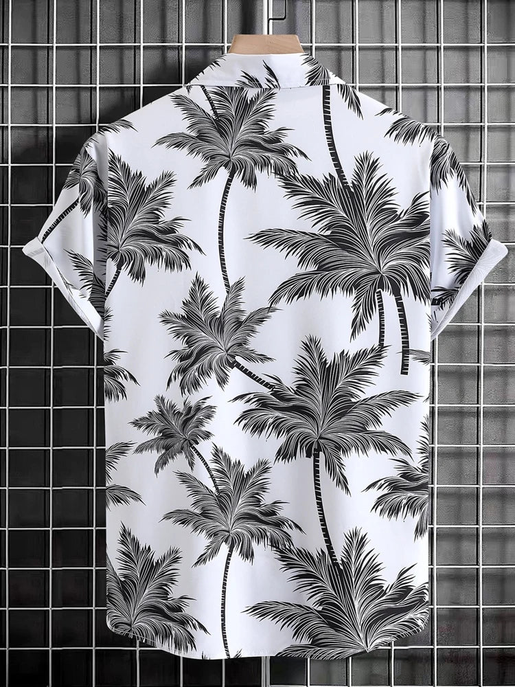 Calum | Kokospalmen Print Overhemd