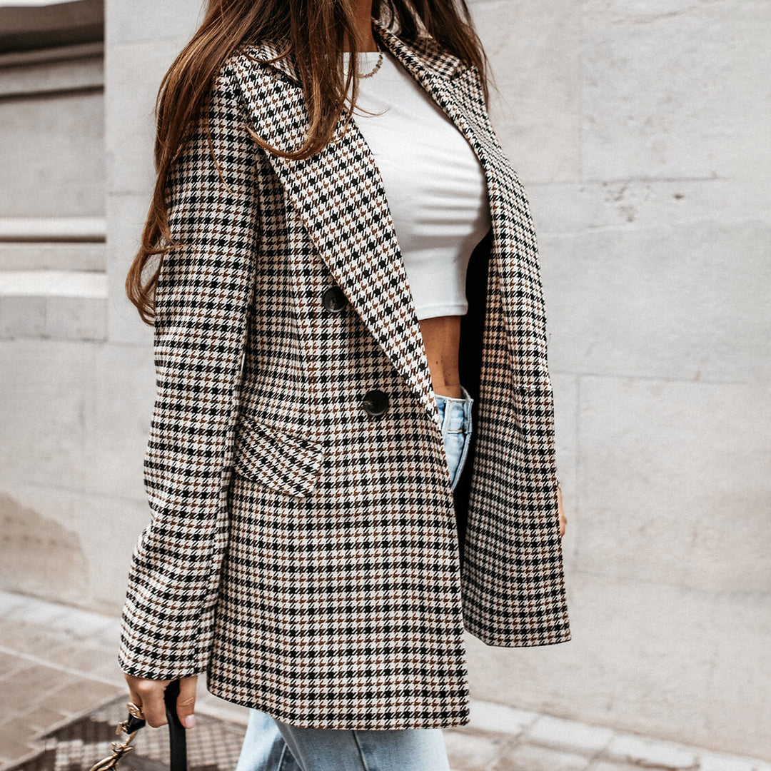 Dempsey | Modieuze Geruit Slim Blazer