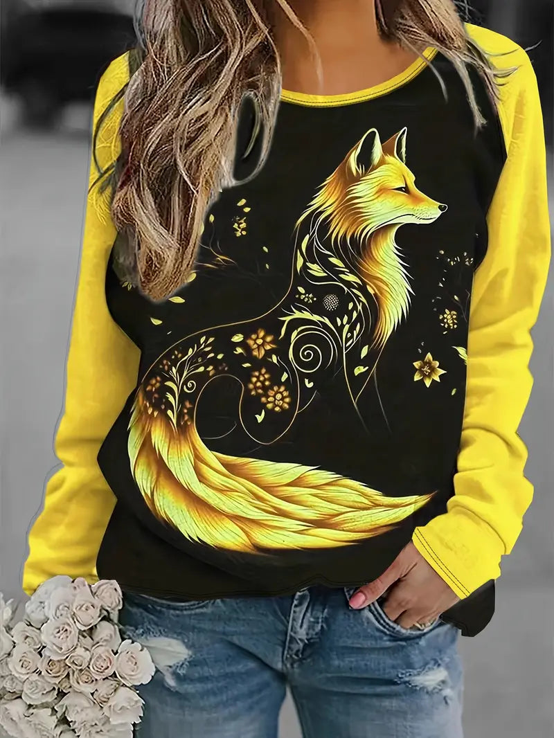 Marie | Grafische Vossenprint Casual Trui