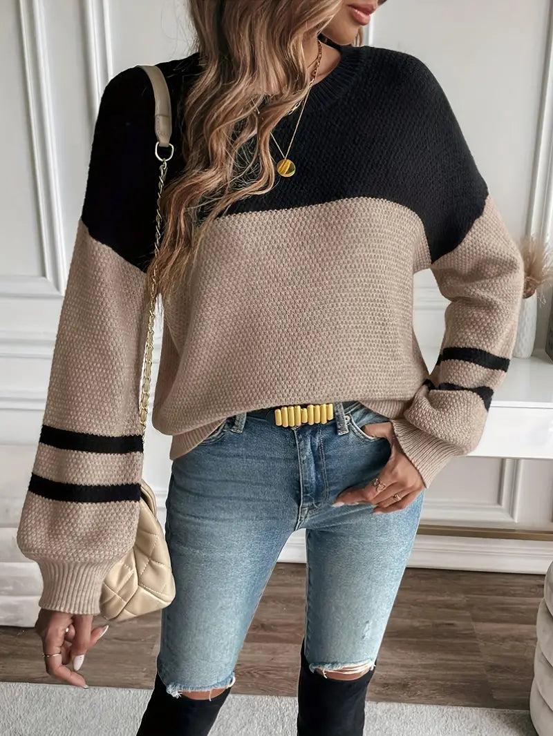 Sanneke | Gebreide Colorblock Trui