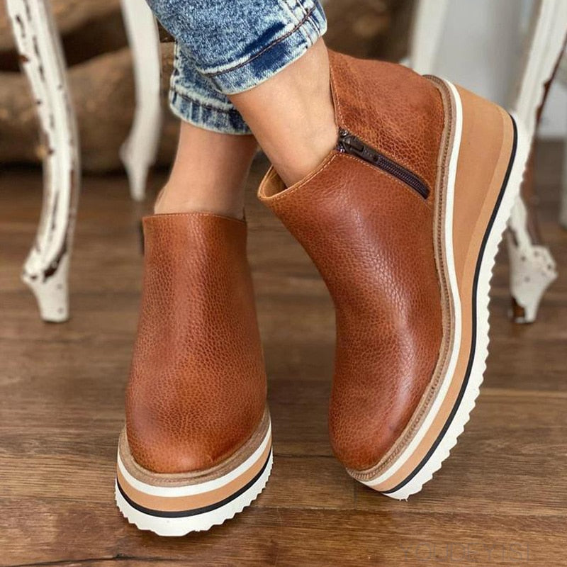Merriane | Trendy Enkelhoge Plateau Schoenen