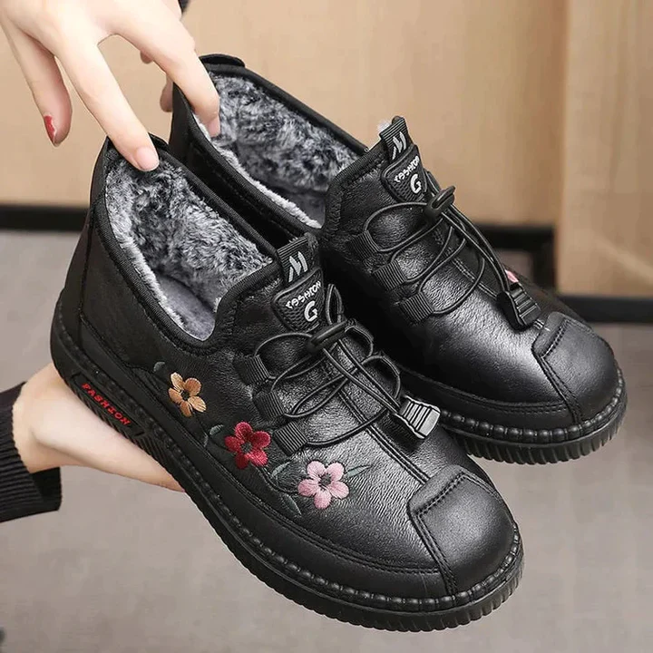Brigitta | Warme Geborduurde Winter Schoenen