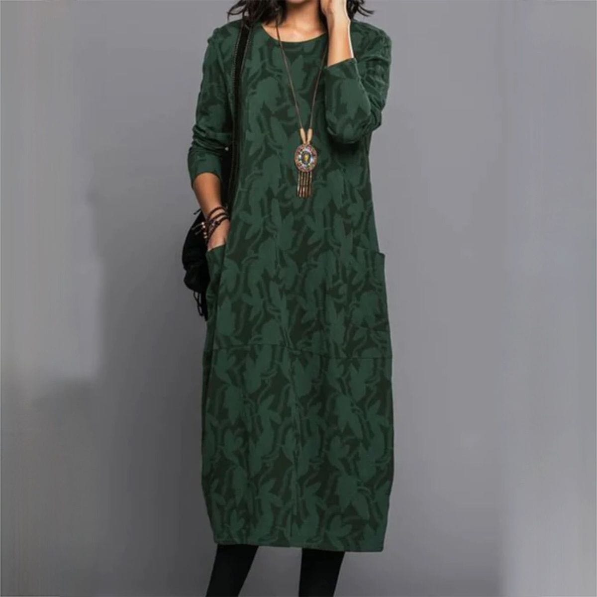 Alice | Elegante Groene Midi Jurk