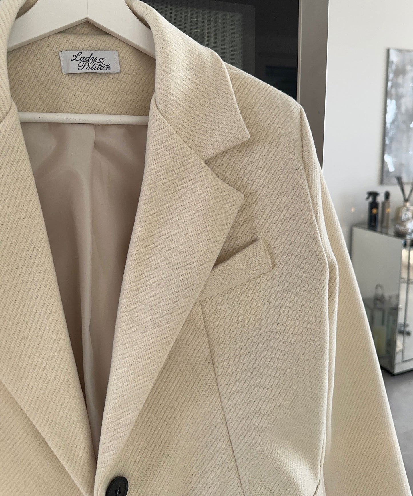 Vimala | Beige Oversized Casual Blazer