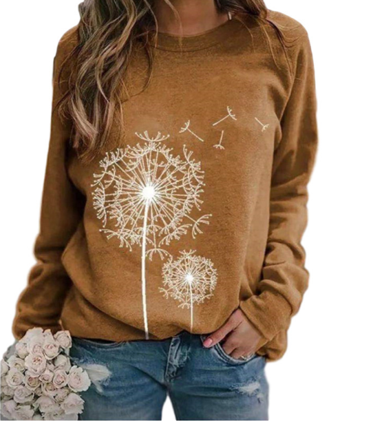 Fatima | Casual Dromerige Paardenbloem Sweatshirt