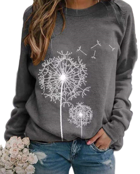 Fatima | Casual Dromerige Paardenbloem Sweatshirt