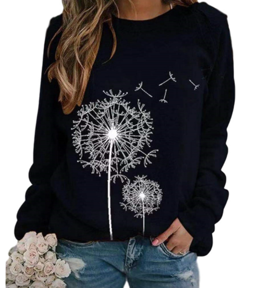 Fatima | Casual Dromerige Paardenbloem Sweatshirt