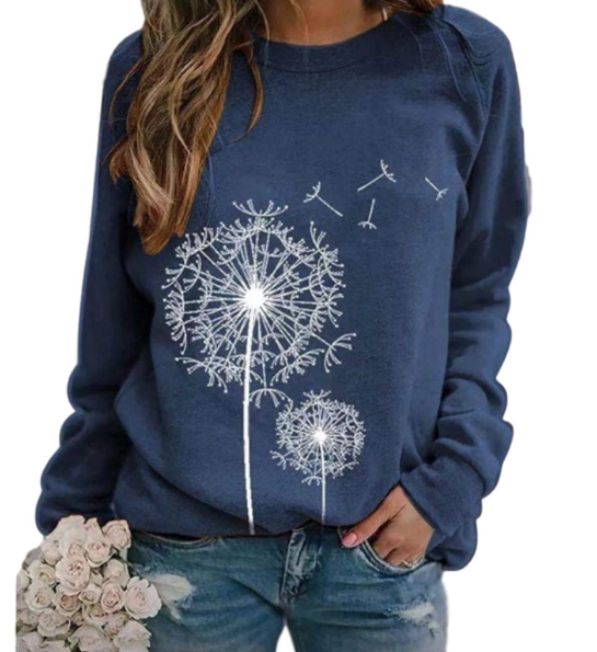 Fatima | Casual Dromerige Paardenbloem Sweatshirt
