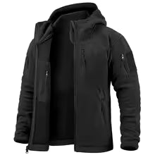 Heren Fleece Jas – Relaxed Fit – Capuchon – Volledige Rits – Functionele Zakken