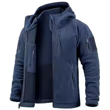 Heren Fleece Jas – Relaxed Fit – Capuchon – Volledige Rits – Functionele Zakken