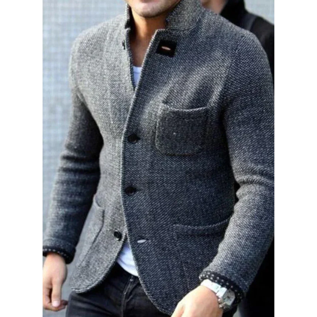 Heren Blazer – Tailored Fit – Wolstructuur – Enkele Rij Knoopsluiting – Zakelijk