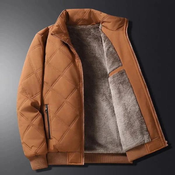 Heren Gewatteerde Jas – Fleece Voering – Winddicht – Regular Fit – Heuplengte