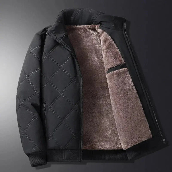 Heren Gewatteerde Jas – Fleece Voering – Winddicht – Regular Fit – Heuplengte